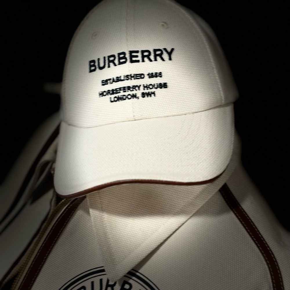 Burberry Canvas Baseball Cap Horseferry Graphic Print
